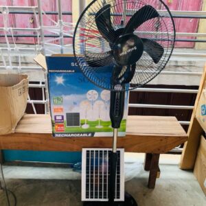 Solar rechargeable fan