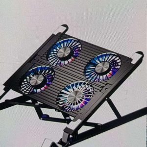 Steel laptop stand with 4 cooling fans