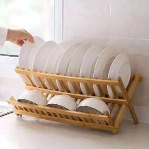Wooden plate rack