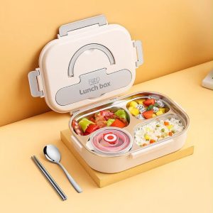4 Compartment Insulated Stainless Steel Bento Lunch Box