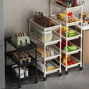 5Layer Fruit and Vegetable/Bathroom/Household Movable storage rack with wheel